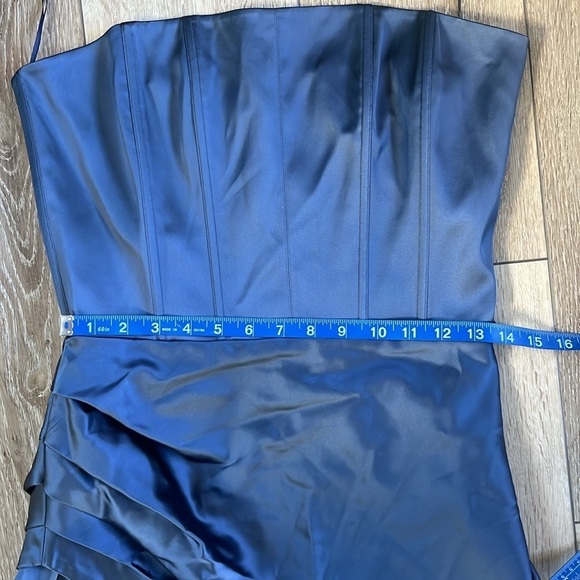 Fleur Du Mal Strapless Draped Dress Slate Blue Strapless - Picture 14 of 14